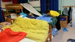 Boarders' Camp in  - Building tents in the dorms.