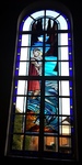 The stained glass windows in the chapel