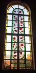 The stained glass windows in the chapel